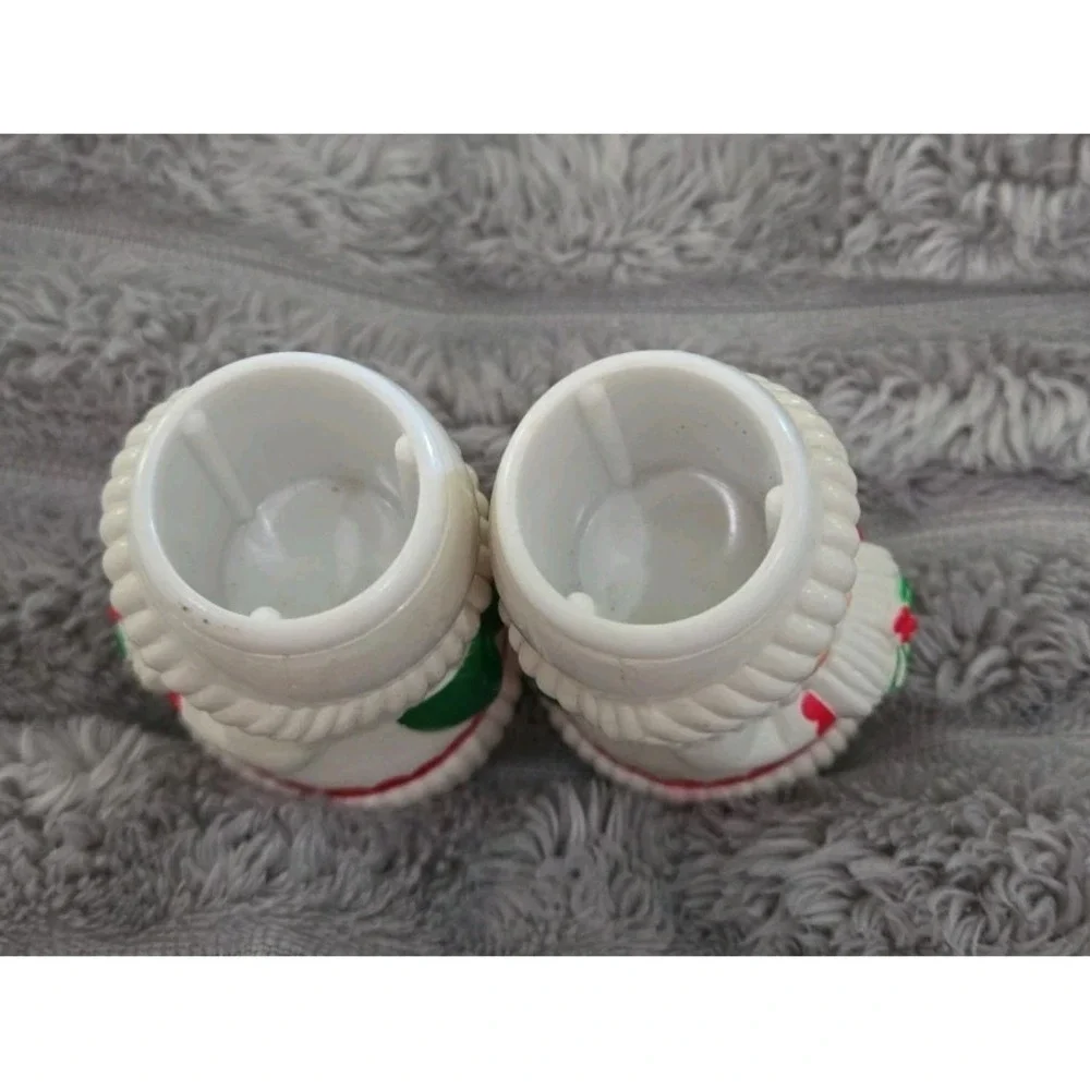 Vintage Lot of 2 Avon Christmas Caroling Girls Taper Candle Holders
